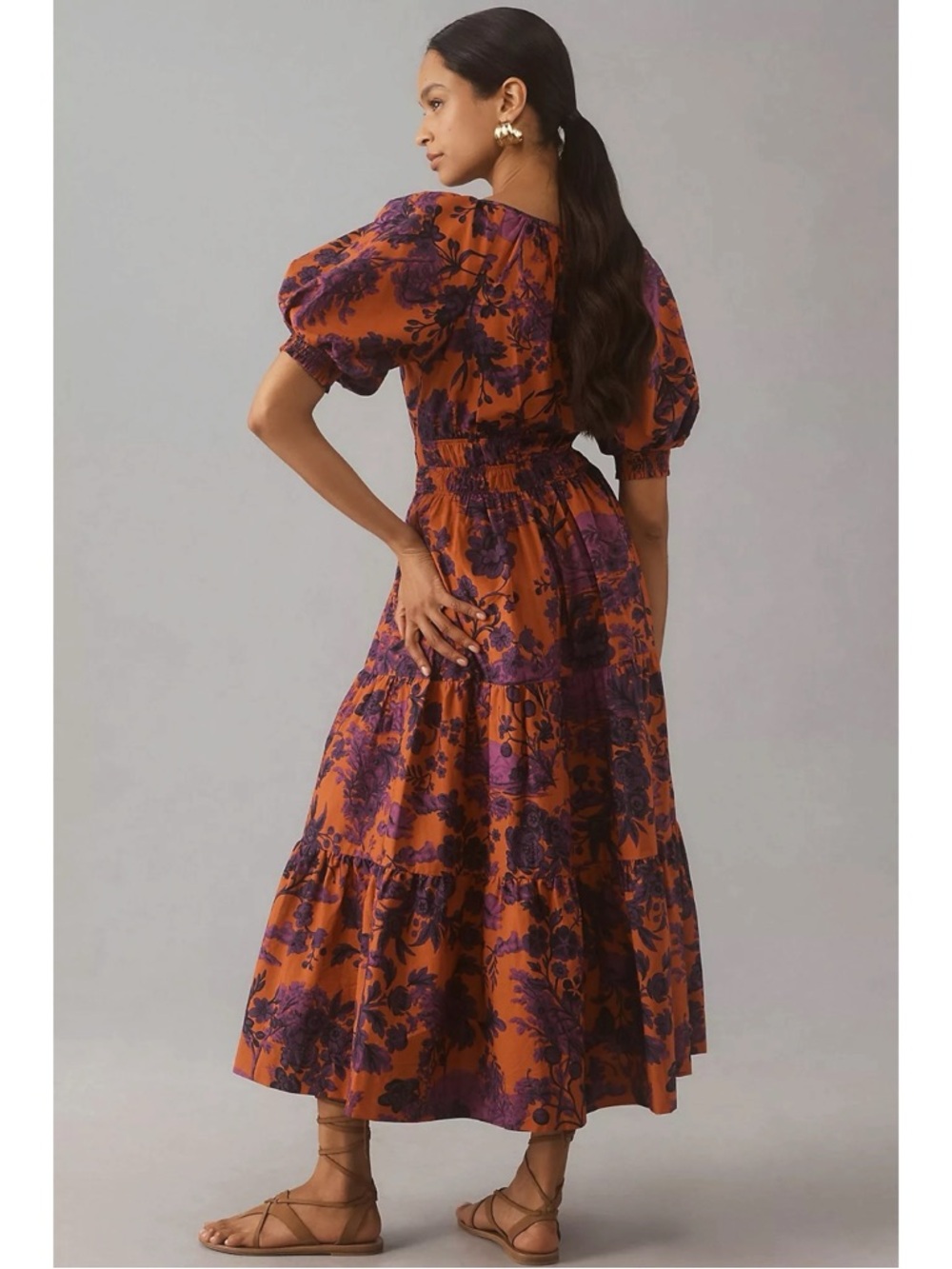 Anthropologie The Somerset Maxi Dress: Puff-Sleeve Edition Size Large Floral - Picture 14 of 14